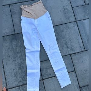 White AG maternity legging ankle jeans size 26